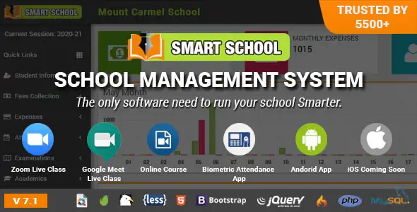 Screenshot of Smart School : School Management System — School Management System